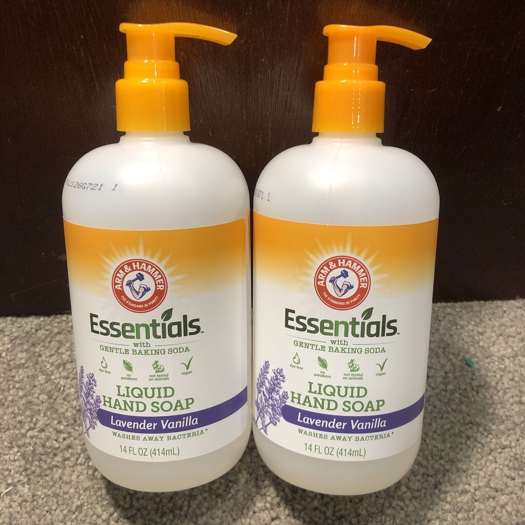 X2 Arm & Hammer Essentials Liquid Hand Soap LAVENDER VANILLA W/ Baking Soda 14oz